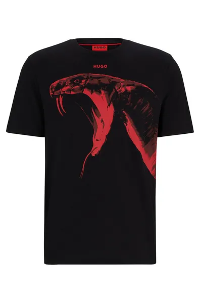 image of HUGO Dikobra Graphic T-Shirt Black XL