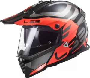 Image of LS2 MX436 Pioneer Evo Adventurer Motocross Helmet, black-orange Size M black-orange, Size M