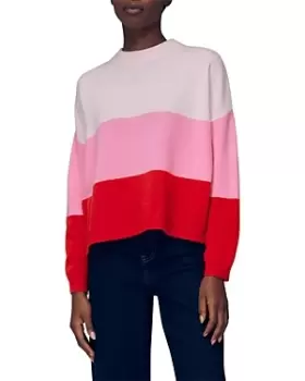 image of Whistles Color Blocked Wool Sweater