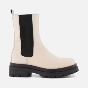 Dune Womens Palmz Leather Chelsea Boots - Ecru - UK 6