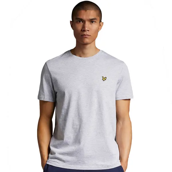 Image of Lyle & Scott Mens Plain Regular Fit Cotton T Shirt S - Chest 36-38' (91-96cm) LIGHT GREY MARL LYL114-D24-S