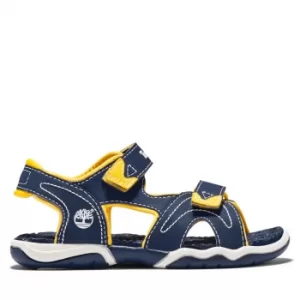 image of Timberland Adventure Seeker 2-strap Sandal For Toddler In Navy/yellow Navy/yellow Kids, Size 7.5