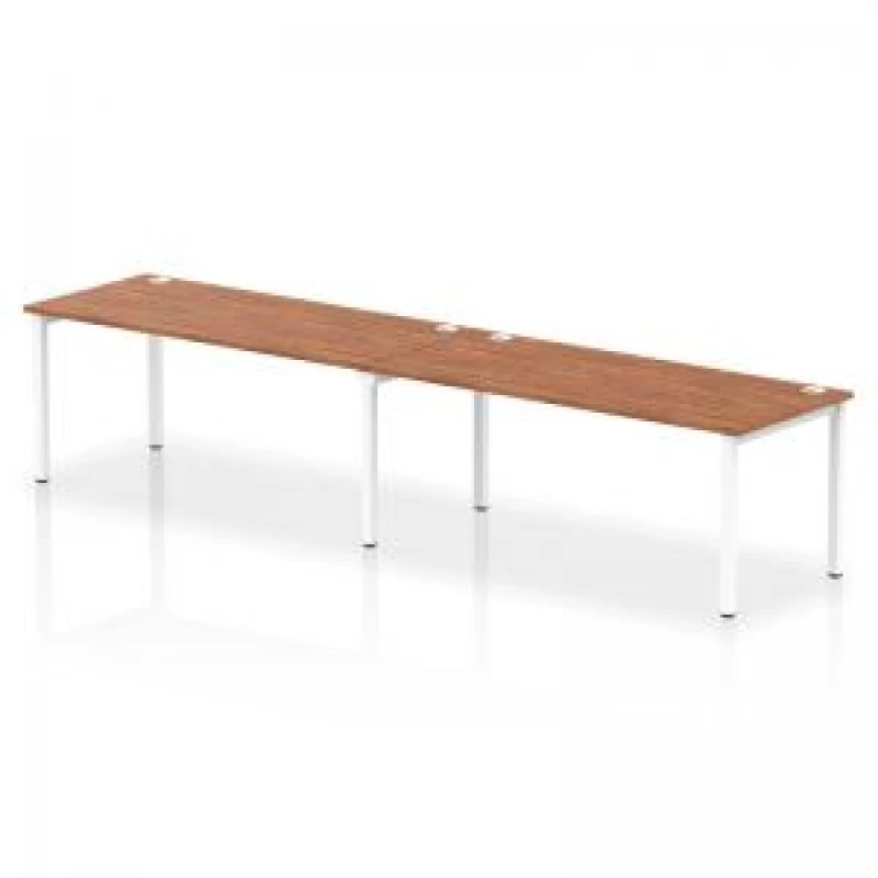 Image of Impulse Impulse Bench Single Row 2 Person 1800 White Frame Office Bench Desk Walnut IMBS218WNTW