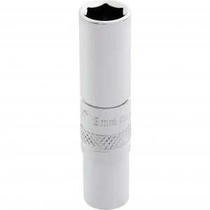 Image of Draper 1/4" Drive Polished Finish Hi Torq Deep Hexagon Socket Metric 1/4" 8mm