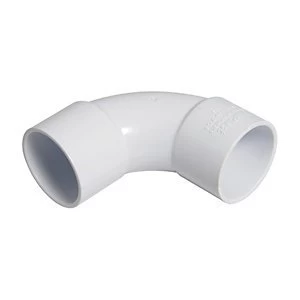Image of FloPlast WS15W Solvent Weld Waste 92.5 Deg Bend - White 40mm