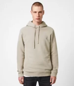 Image of AllSaints Mens Raven Pullover Hoodie, Toasted Taupe, Size: XL