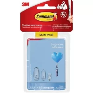 Image of 3M Command Strips, Multipack Transparent Content: 16 Parts