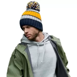 Image of Beechfield Hygge Striped Beanie (One Size) (Marshmallow Sundae)