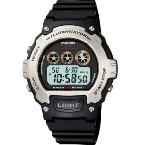 Image of Casio 'Sports' Black and LCD Plastic/Resin Quartz Chronograph Watch