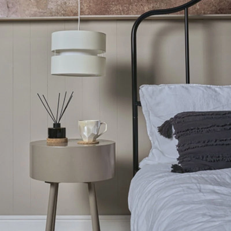Image of ValueLights Cream Ceiling Pendant Shade With Cool White B22 Bulb Included Cream unisex
