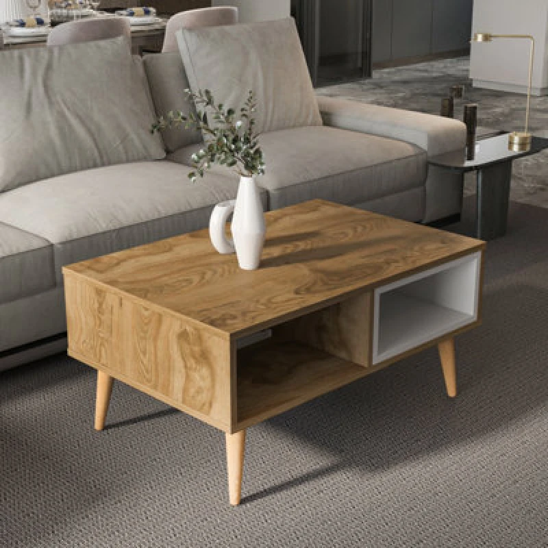 Image of Decorotika Oberon 90 Cm Coffee Table - Oud White