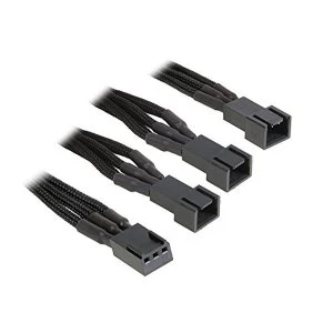 Image of BitFenix Alchemy 3pin x3 Fan adaptor extension 60cm - Black