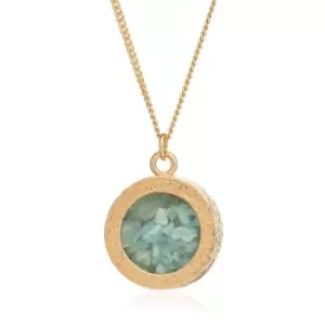 image of Rachel Jackson London Gold Plated Aquamarine March Birthstone Amulet Necklace