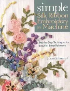 Image of simple silk ribbon embroidery by machine