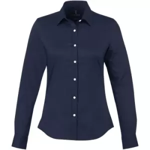 image of Elevate Vaillant Long Sleeve Ladies Shirt (M) (Navy Blue)