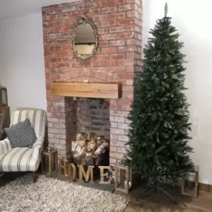Image of 8ft (240cm) Premier Slim California Green Christmas Tree PVC Hinged Branches