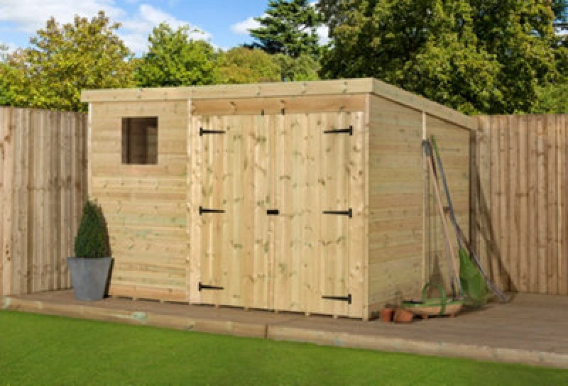 Image of Empire Sheds Empire 4000 Pent 10X8 Double Door Right Windows