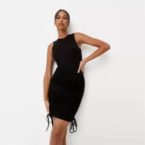 Missguided Ruched Crew Dress - Black