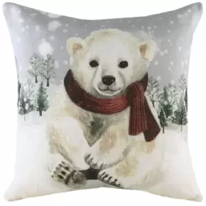 Image of Snowy Polarbear Cushion Multicolour
