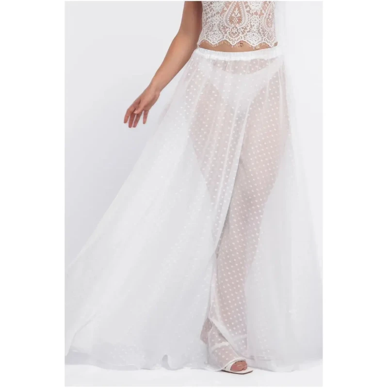 Image of Goddiva Long skirt woman Goddiva Polka Dobby Blanc Female L