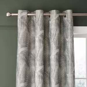 image of Hyperion Interiors Tamra Palm Green Eyelet Curtains Green