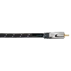 Image of Avinity Subwoofer Cable + Adapter, RCA socket - 2 RCA plugs, fabric, gold-pl., 2 m