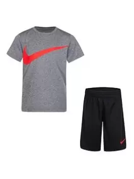 Image of Nike Younger Boys Nk Df Dropsets Short Set, Black, Size 4-5 Years