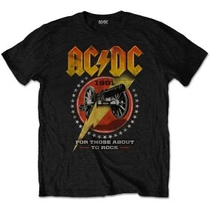 Image of AC/DC - For Those About To Rock 81 Unisex Large T-Shirt - Black