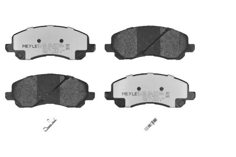 Image of MEYLE 025 235 8416/PD Brake pad set Front Axle, with acoustic wear warning, MEYLE-PD Quality, with anti-squeak plate Brake Pad Set,disc brake (402)
