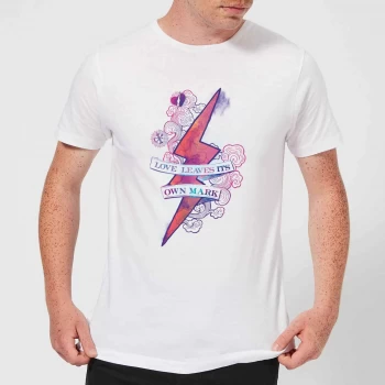 Image of Harry Potter Love Leaves Its Own Mark Mens T-Shirt - White - XS