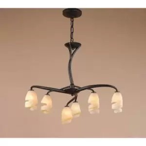 image of Suspension Forest 3 Arm 6 Bulbs G9, brown/black oxidized