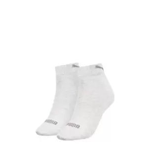 image of Puma 2 Pack Quarter Socks Womens - White