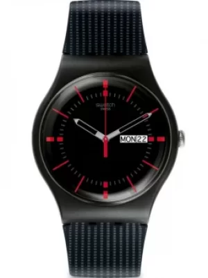 Image of Swatch Unisex Gaet Black Rubber Strap Watch SUOB714