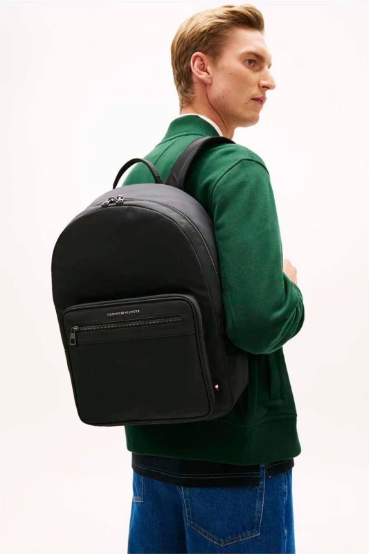 Image of Tommy Hilfiger Mens TH Repreve Backpack Black Male One Size