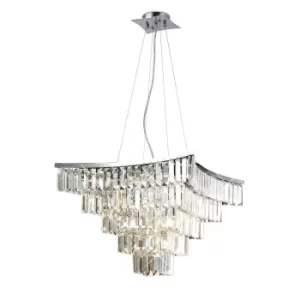 Image of Gianni Semi Flush Ceiling 5 Light Polished Chrome, Crystal