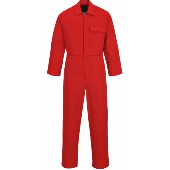 image of Portwest - C030 - Red Sz L Regular CE Safe-Welder Coverall Boiler Suit Overall