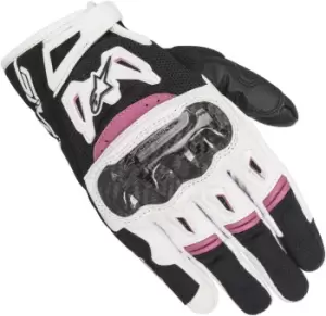 image of Alpinestars Stella SMX-2 Air Carbon V2 Ladies Motorcycle Gloves, black-white-purple, Size L for Women, black-white-purple, Size L for Women