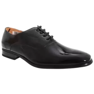 image of Goor Mens Patent PU With Leather Lining Lace-Up Oxford Tie Dress Shoes (6 UK) (Black Patent)