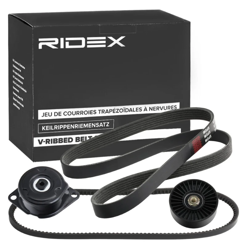 Image of RIDEX 542R0766 V-ribbed belt set EPDM (ethylene propylene diene Monomer (M-class) rubber) V-Ribbed Belt Set (542)