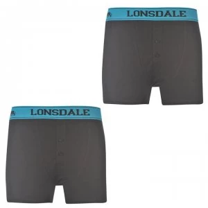 image of Lonsdale 2 Pack Boxers Junior - Black/Brt Blue