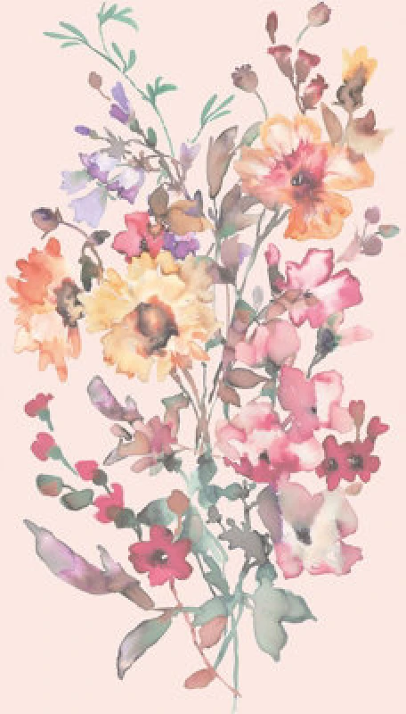 Image of As Creation Bricoflor Non-Woven Wallpaper, Floral Wallpaper Multicoloured, Pink - 8,80 X 0,53 M