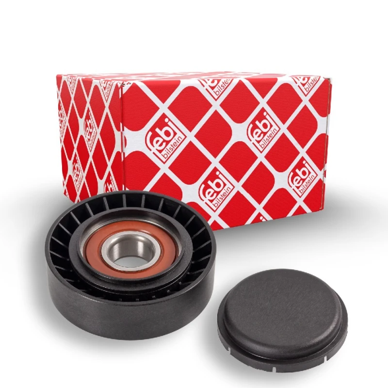 Image of FEBI BILSTEIN 11294 Tensioner Pulley with cap Plastic Tensioner Pulley,v-ribbed belt (310)