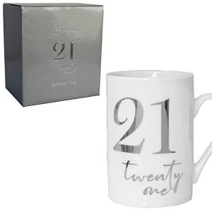 image of Milestones New Bone China 11oz Mug with Silver Foil - 21