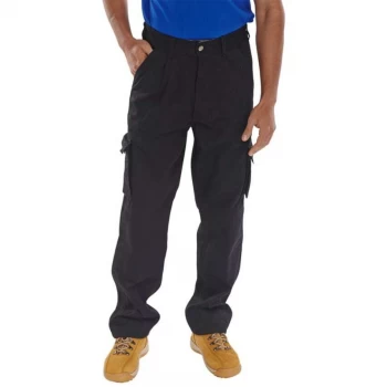 image of Click Traders Newark Cargo Trousers 320gsm 36 Tall Black Ref