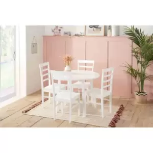 Image of Birlea Pickworth Round Dining Set With 4 Upton Chairs White