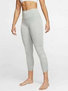 image of Nike Ruched Yoga Legging - Grey, Size XS, Women