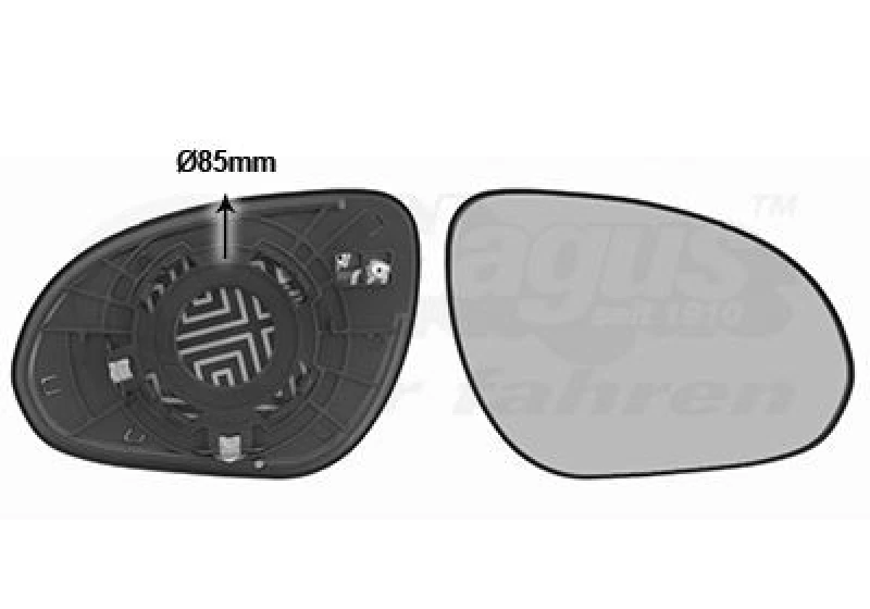 Image of VAN WEZEL Wing mirror glass VAN WEZEL 8207838