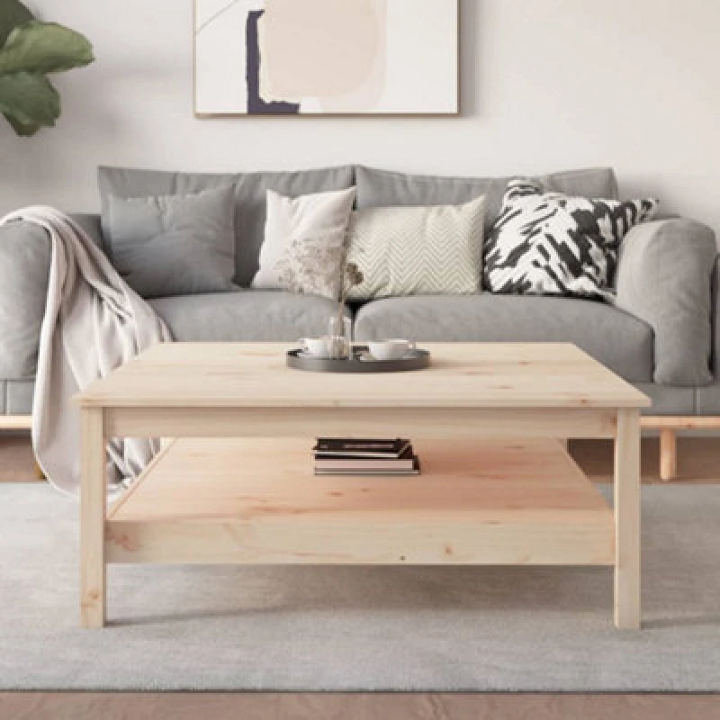 Image of vidaXL Coffee Table 100x100x40cm Solid Wood Pine, Brown 814294