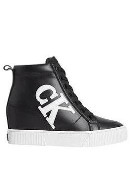 Image of Calvin Klein Jeans Hidden Wedge Sneaker - Black, Size 38, Women
