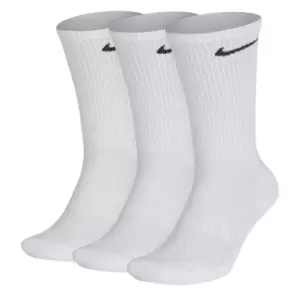 image of Nike Unisex Adult Cushioned Crew Socks (Pack of 3) (L) (White/Black)